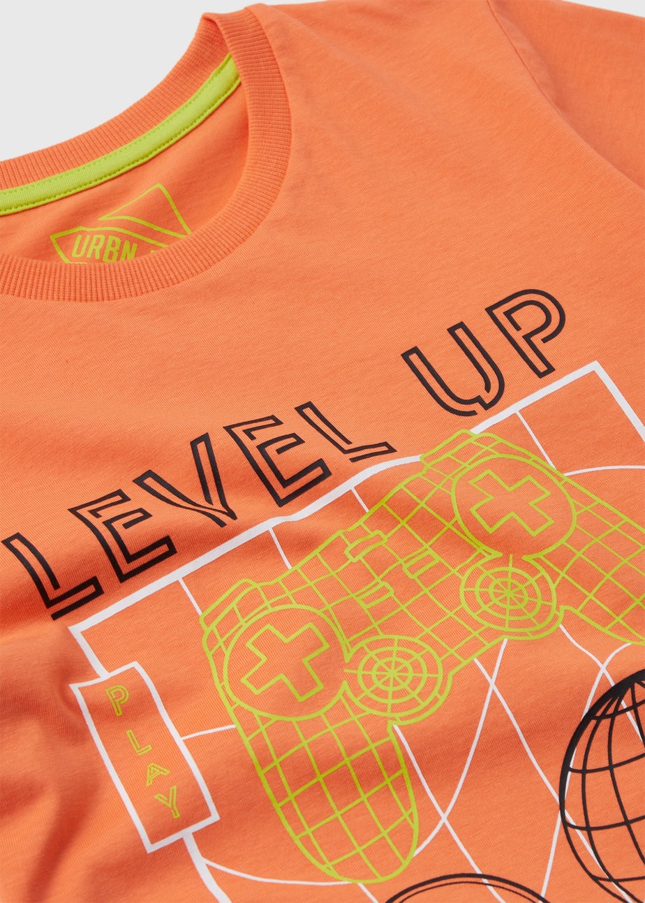 Boys Orange Gamer Graphic T-Shirt (7-13yrs)