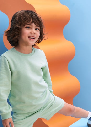 Boys Sage Sweatshirt & Shorts Set (1-7yrs)