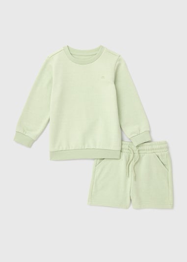 Boys Sage Sweatshirt & Shorts Set (1-7yrs)