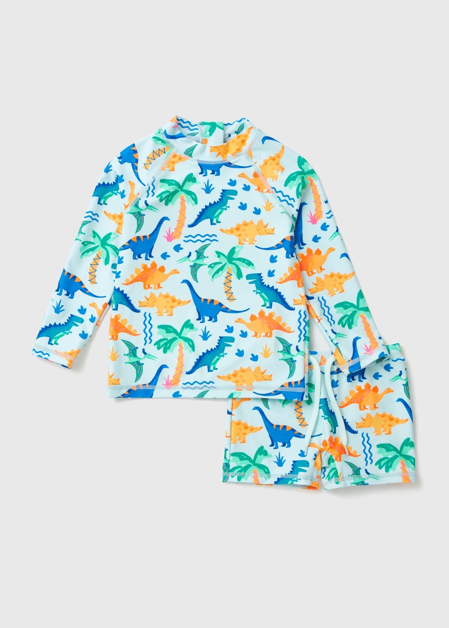 Boys Multicolour Dino Print Watercolour Swim Set (1-7yrs)