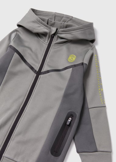 Boys Khaki Tonal Zip Up Hoodie (7-13yrs)