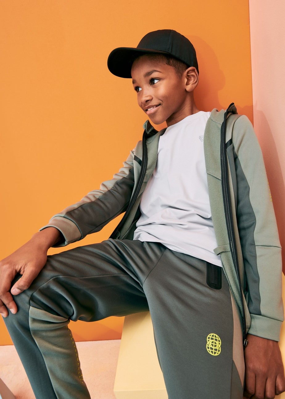 Boys Khaki Tonal Zip Up Hoodie (7-13yrs)