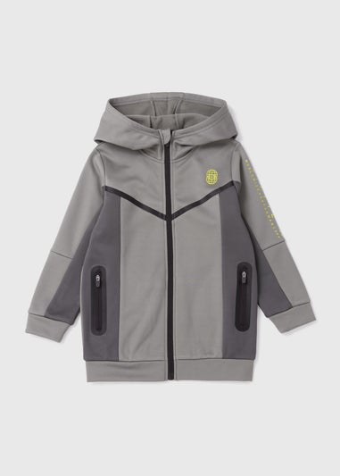 Boys Khaki Tonal Zip Up Hoodie (7-13yrs)