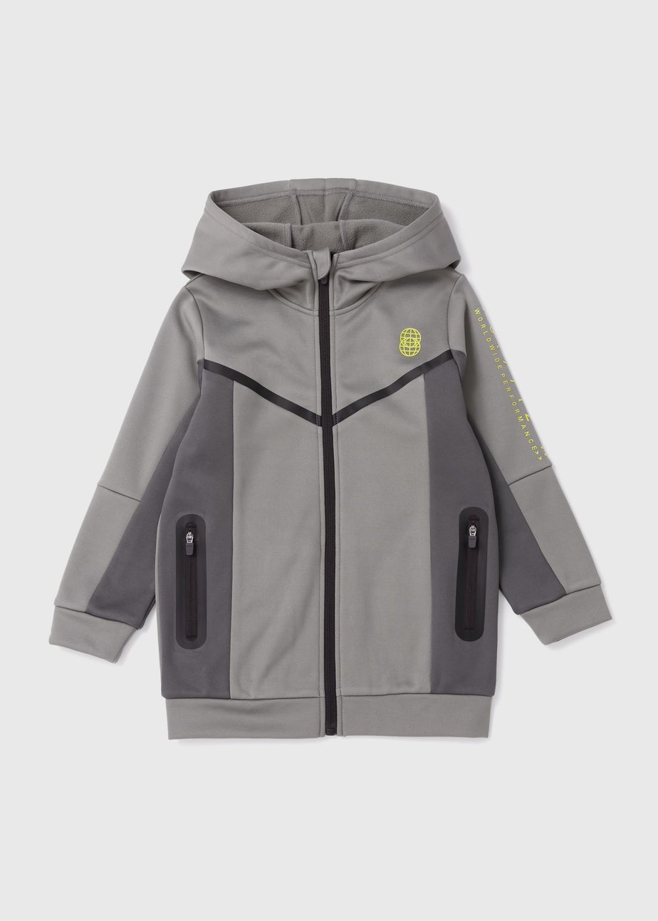 Boys Khaki Tonal Zip Up Hoodie (7-13yrs)