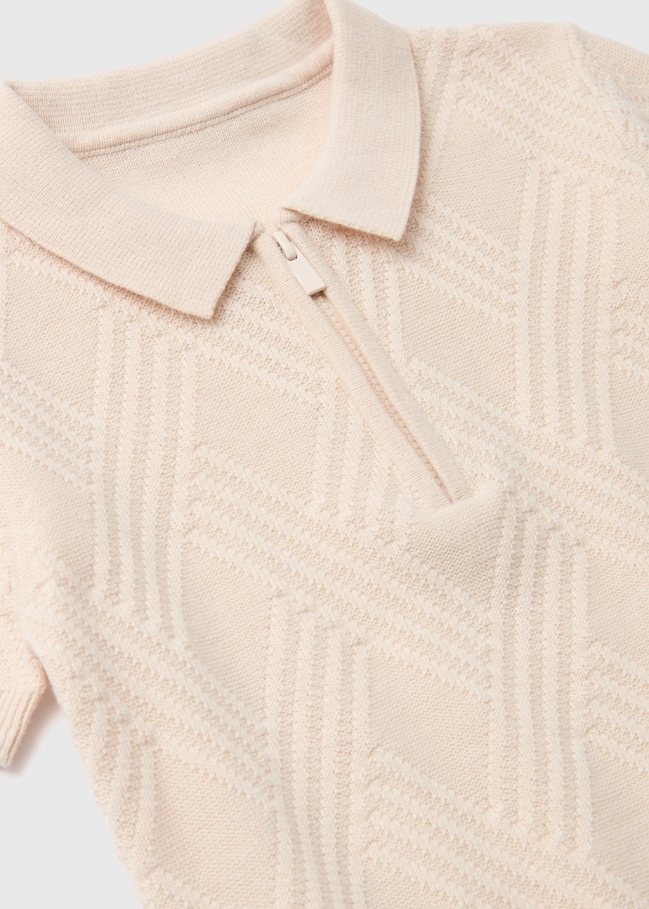 Boys Stone Diamond Knitted Polo Shirt (1-7yrs)