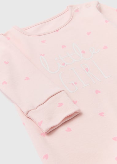 Baby Pink Little Girl Sleepsuit (Tiny Baby-18mths)