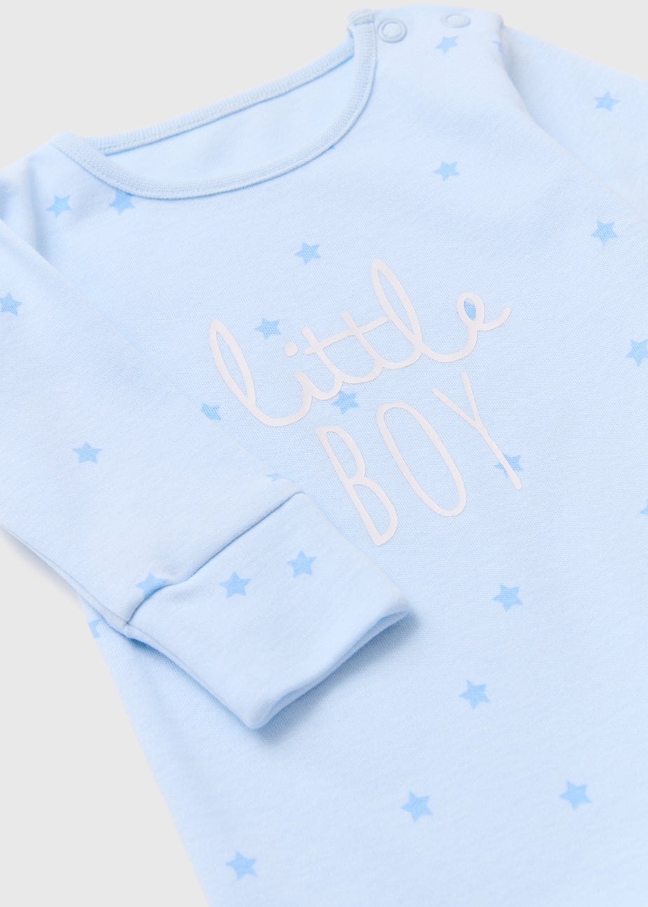 Baby Blue Little Boy Sleepsuit (Tiny Baby-18mths)