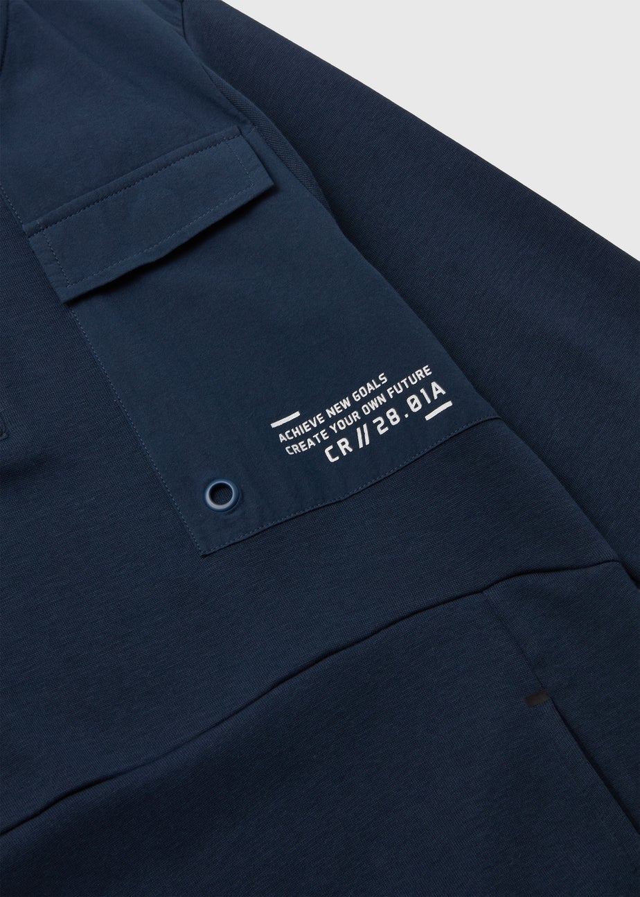 Navy Interlock Funnel Sweatshirt (7-13yrs)