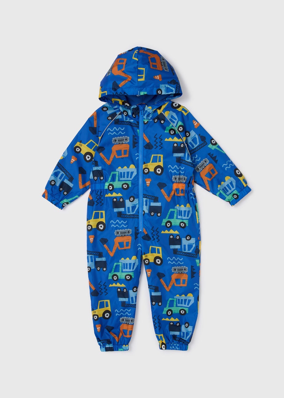 Boys Blue Digger Puddlesuit (1-7yrs)