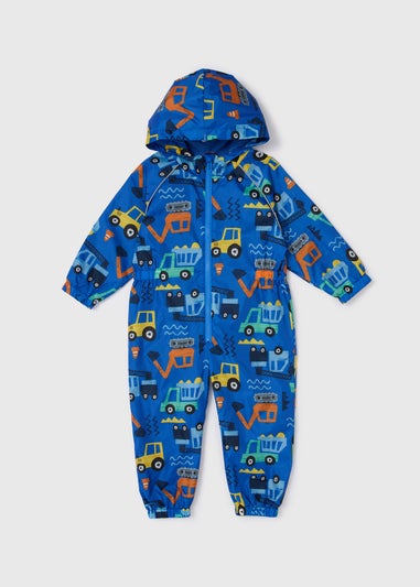 Boys Blue Digger Puddlesuit (1-7yrs)