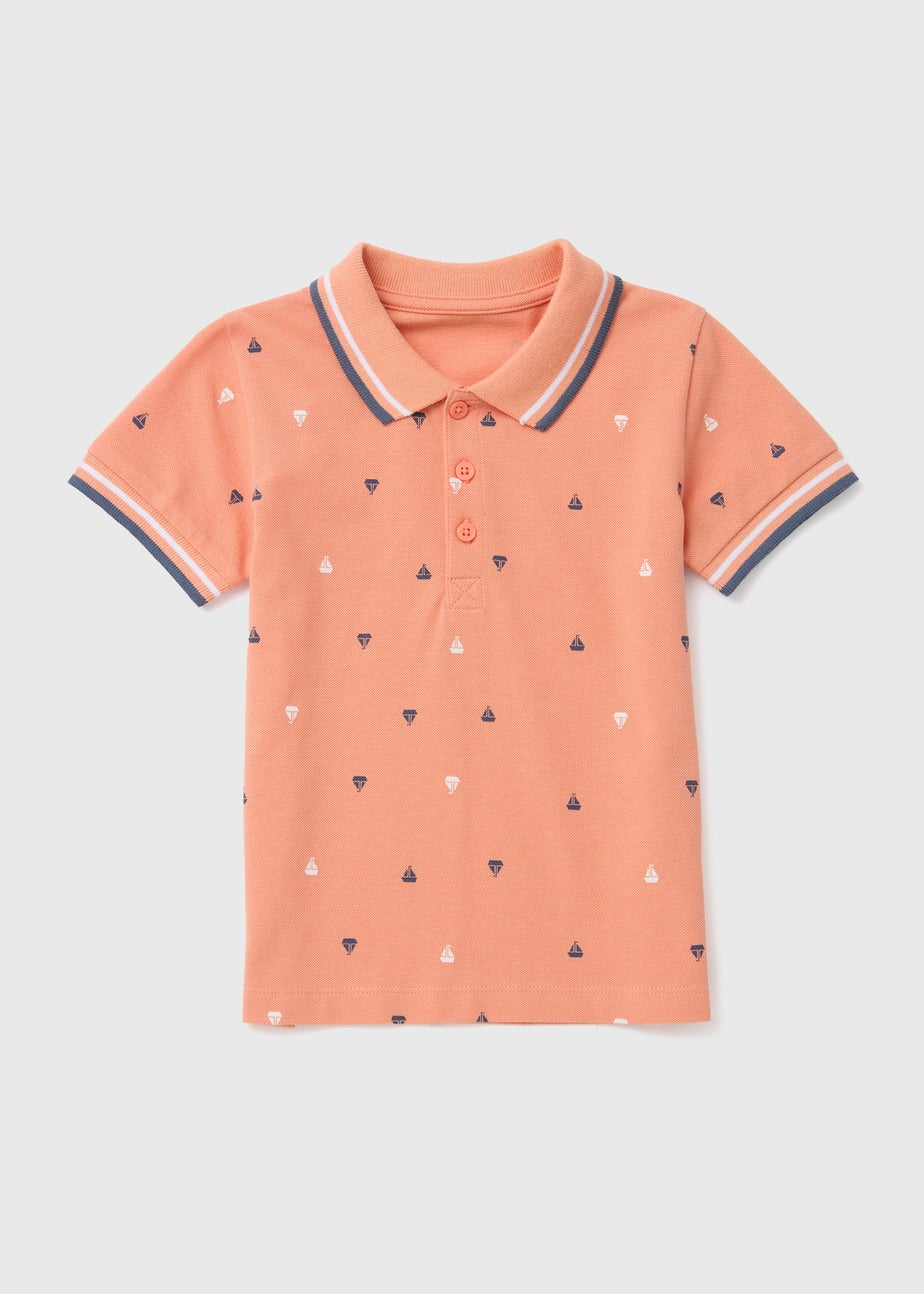 Boys Coral Embroidered Polo Shirt (1-7yrs)