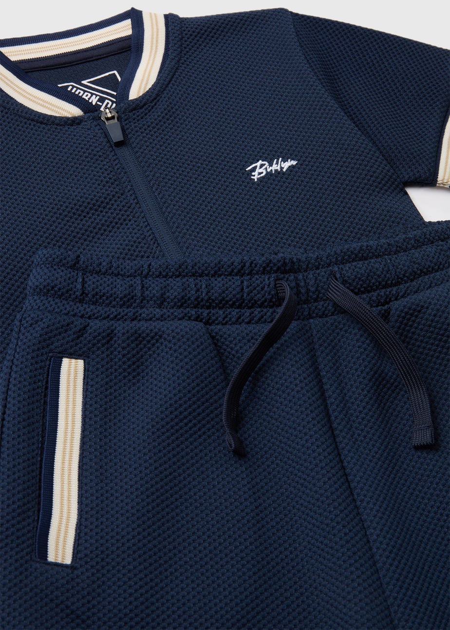 Boys Navy Baseball Pique Polo Shirt & Shorts Set (7-12yrs)