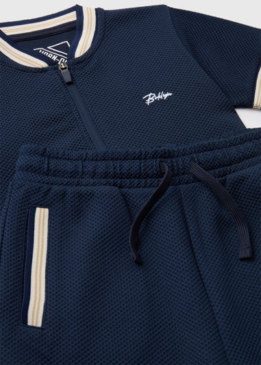 Boys Navy Baseball Pique Polo Shirt & Shorts Set (7-12yrs)