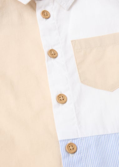 Boys Stone Colour Block Shirt (1-7yrs)