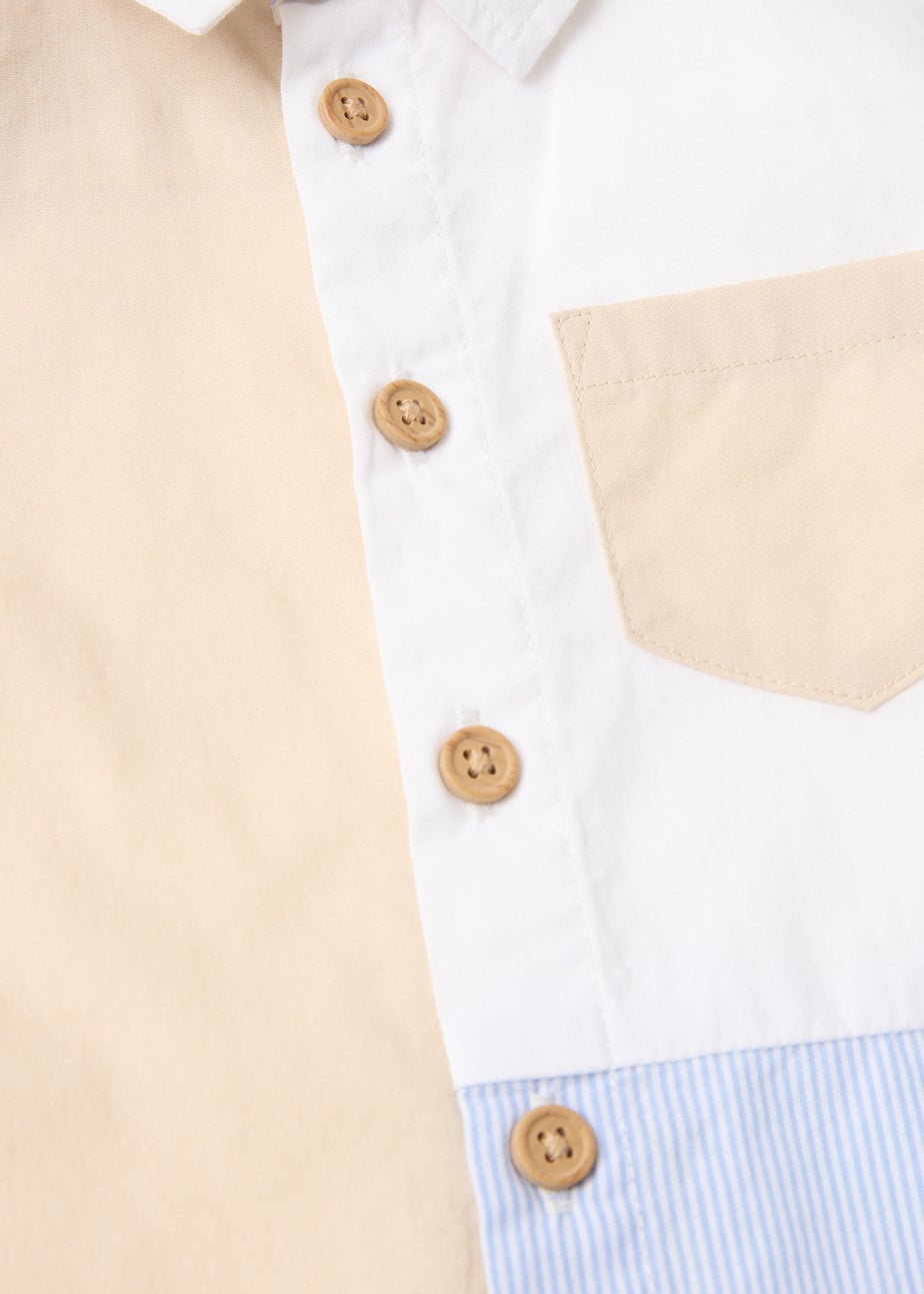 Boys Stone Colour Block Shirt (1-7yrs)