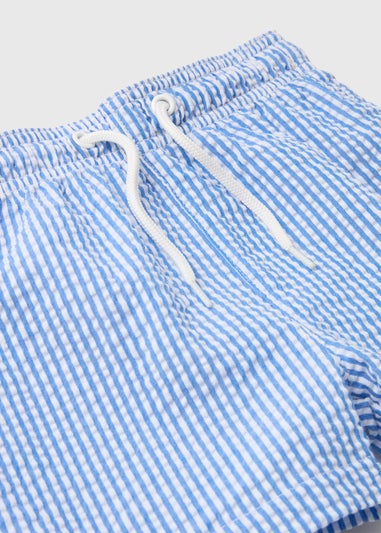 Boys Blue Seersucker Swim Shorts (1-6yrs)