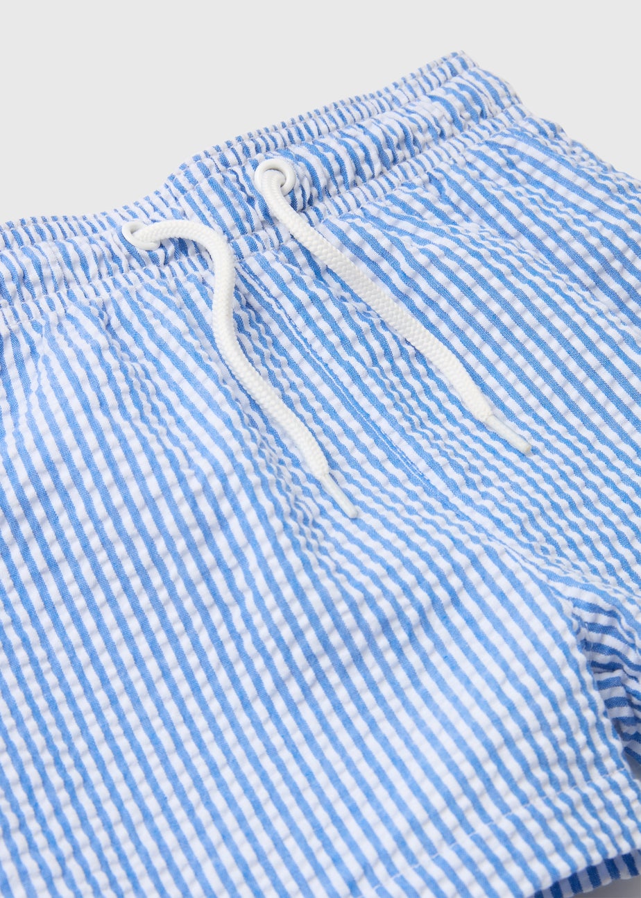 Boys Blue Seersucker Swim Shorts (1-6yrs)