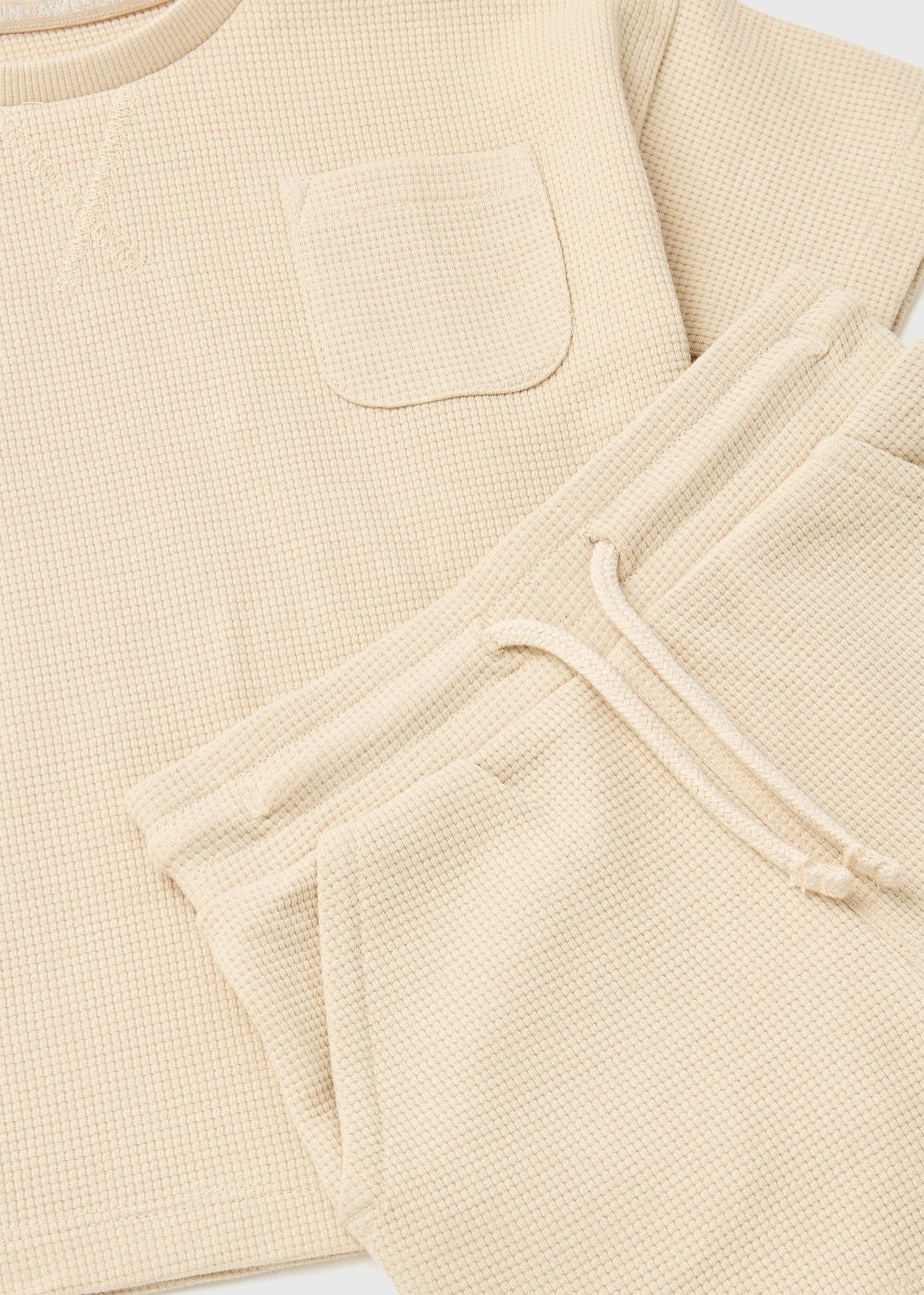 Boys Stone Waffle T-Shirt & Shorts Set (1-7yrs)