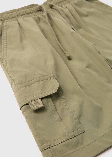 Boys Khaki Woven Cargo Shorts (7-13yrs)