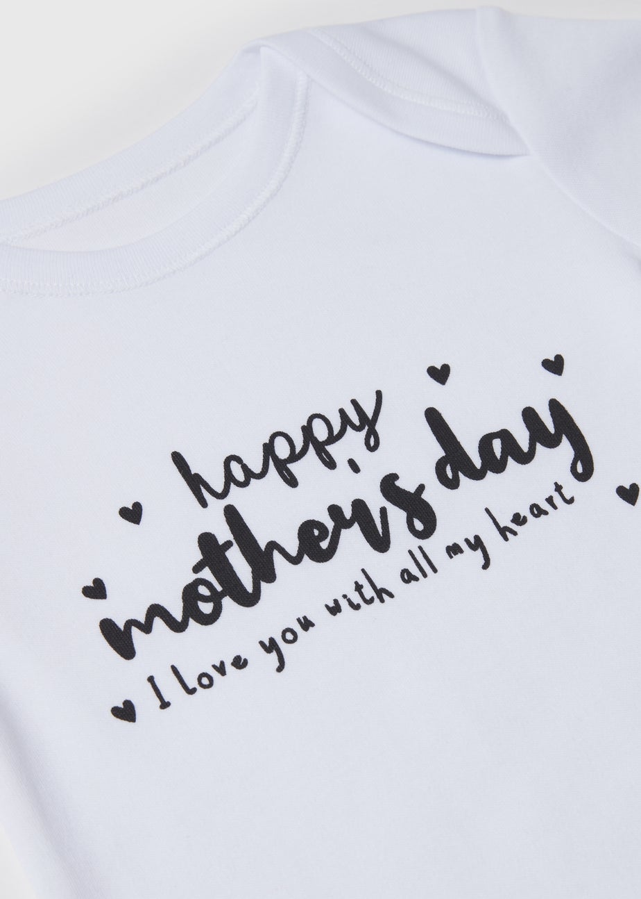 White Baby Mothers Day Bodysuit (Tiny Baby-12mths)