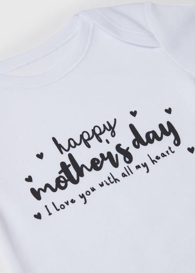 White Baby Mothers Day Bodysuit (Tiny Baby-12mths)