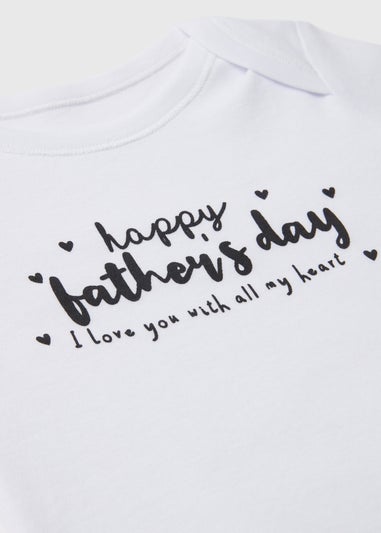 Baby White Father's Day Bodysuit (Tiny Baby-12mths)