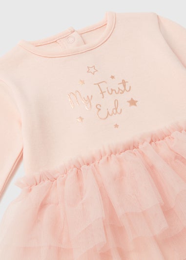 Girls Pink Eid Bodysuit (Tiny Baby-12mths)
