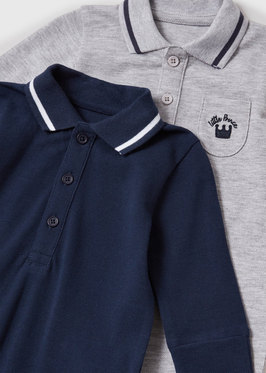 2 Pack Cream Preppy Boy Sleepsuit (Tiny Baby - 18mths)