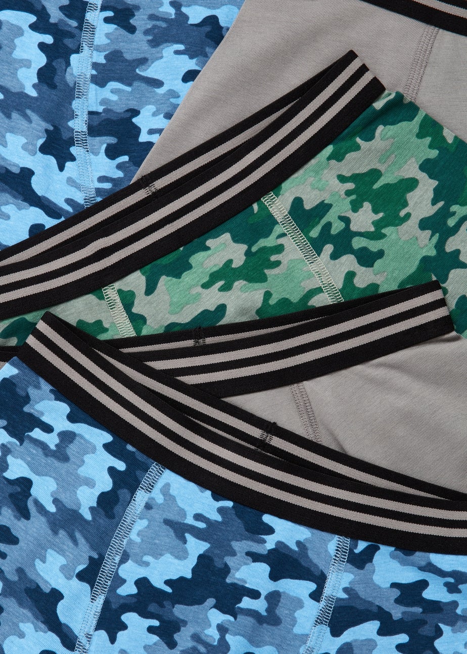 Boys 5 Pack Multicolour Camo Print Trunks (2-13yrs)