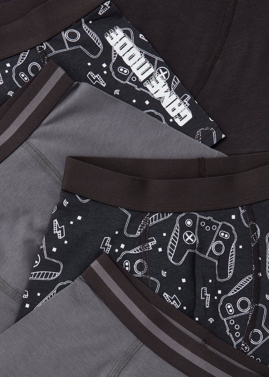 Boys 5 Pack Multicolour Gamer Print Trunks (2-13yrs)