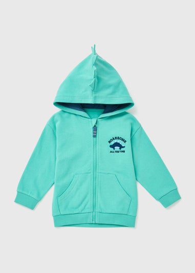 Boys Green Dino Hoodie (1-7yrs)