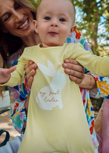 Baby Yellow My First Easter Sleepsuit (Tiny Baby-12mths)