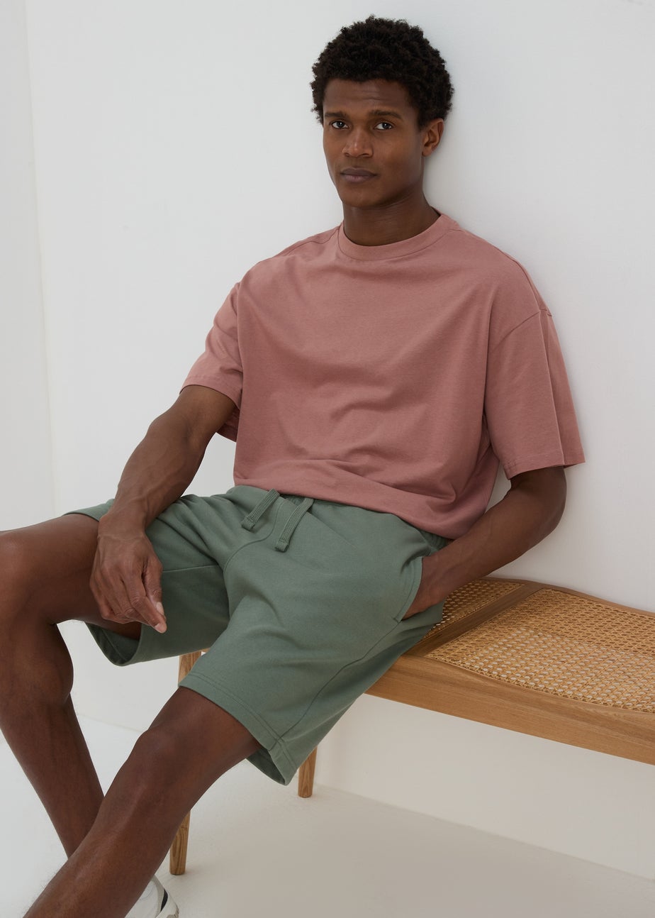 Green Basic Jogger Shorts