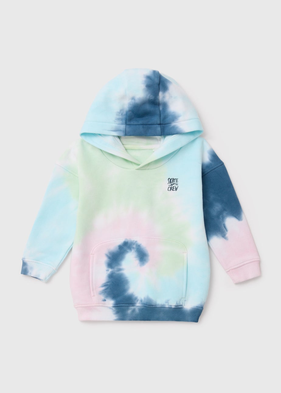 Boys Mini Me Tie-Dye Blue Hoody (1-7yrs)