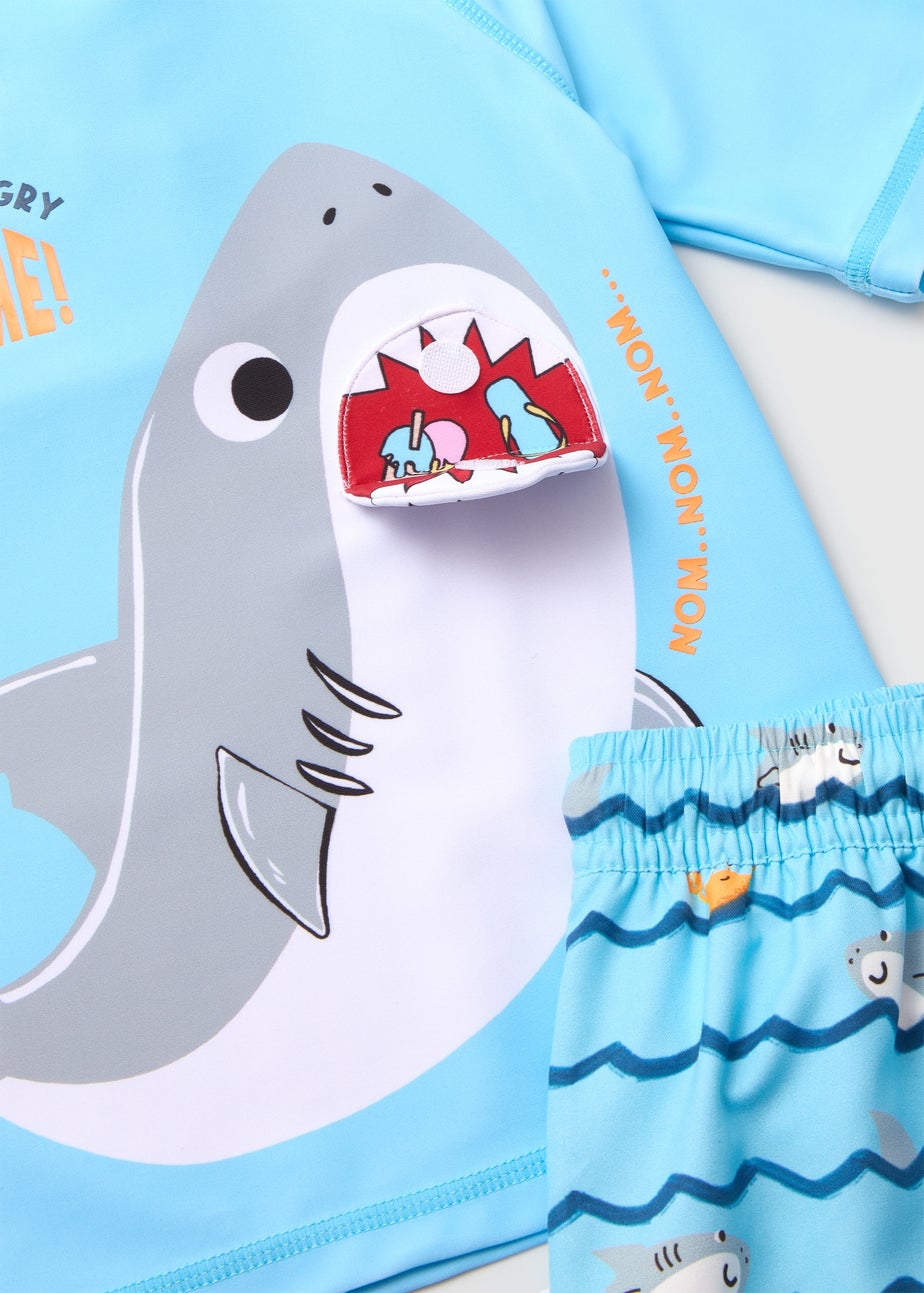 Boys Blue Shark Swim Set (1-7yrs)