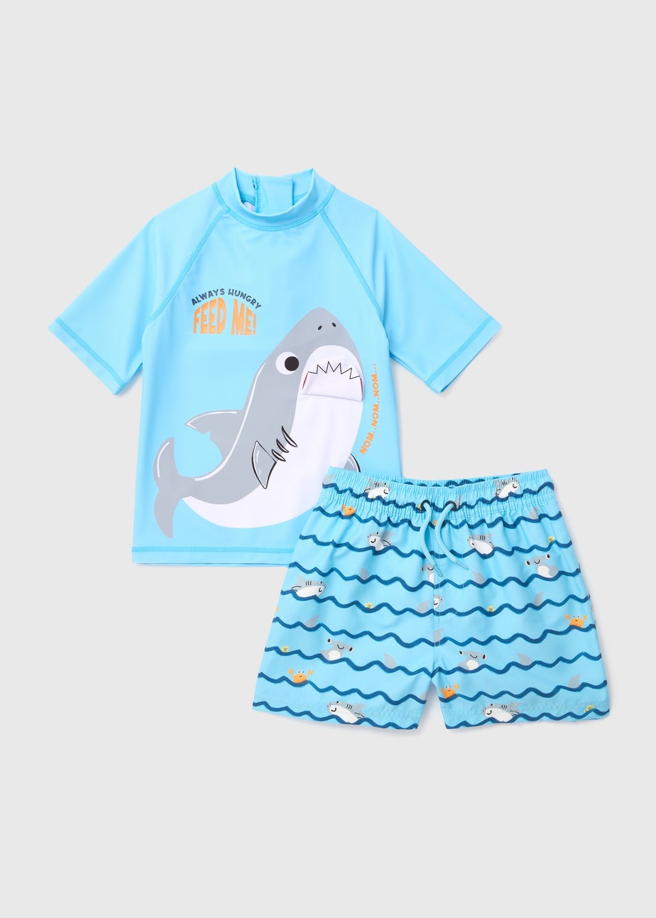 Boys Blue Shark Swim Set (1-7yrs)