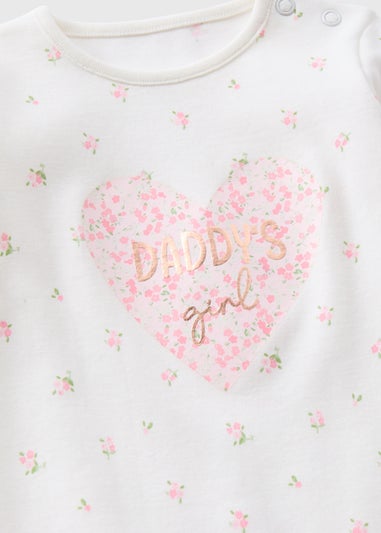 Baby Cream Daddy's Girl Sleepsuit (Tiny Baby-18mths)