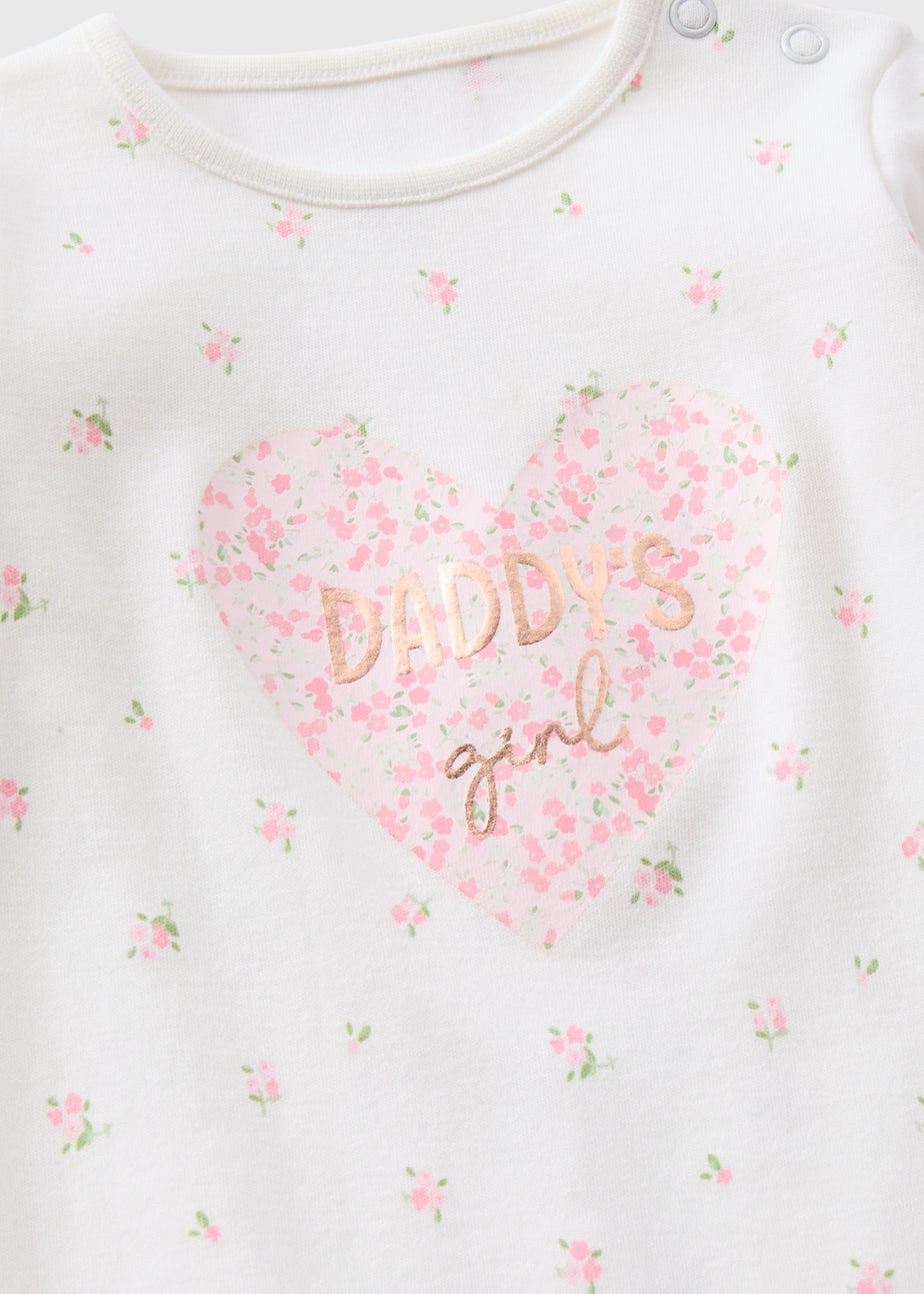 Baby Cream Daddy's Girl Sleepsuit (Tiny Baby-18mths)