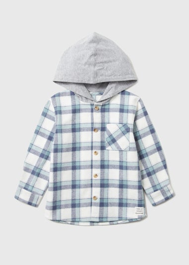 Boys Blue Check Hood Shacket (1-7yrs)