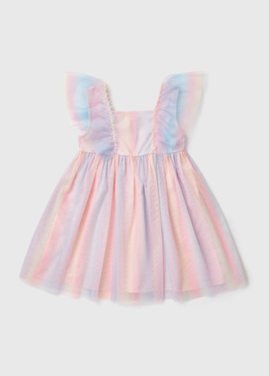 Girls Multicolour Tie Dye Mesh Dress (1-7yrs)
