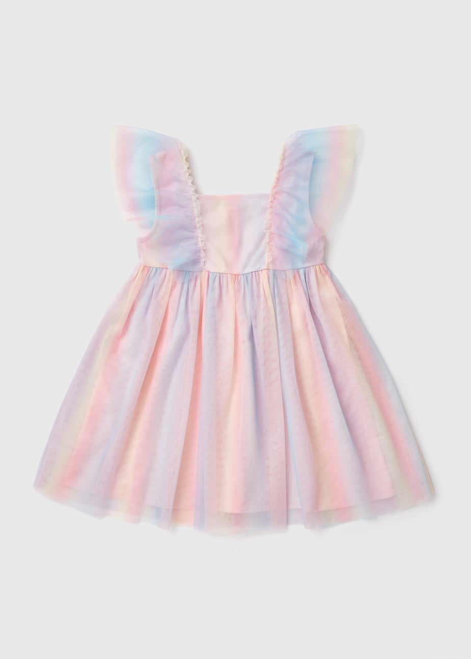 Girls Multicolour Tie Dye Mesh Dress (1-7yrs)