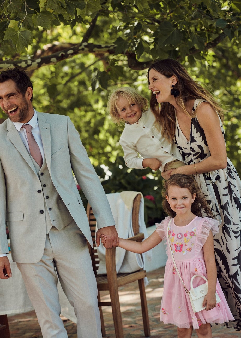 Girls Pink Embroidered Mesh Top & Shorts Set (1-7yrs)