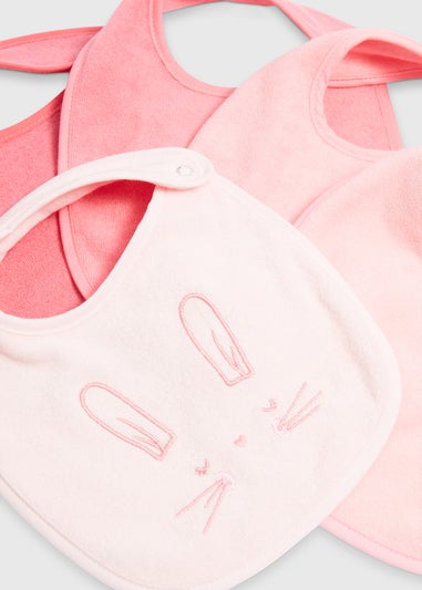 Baby 5 Pack Pink Terry Bunny Bibs