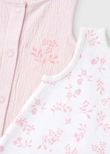 Baby 2 Pack Pink Crinkle Romper(Tiny Baby-18mths)