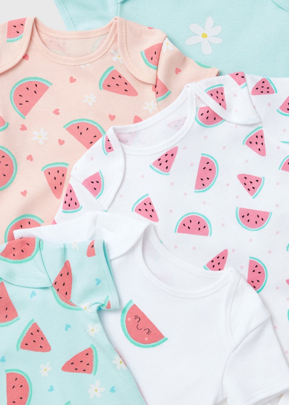 Baby 5 Pack Blue Watermelon Bodysuits (Newborn-23 mths)