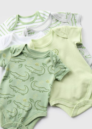 Baby 5 Pack Green Croc Bodysuits (Newborn-23mths)