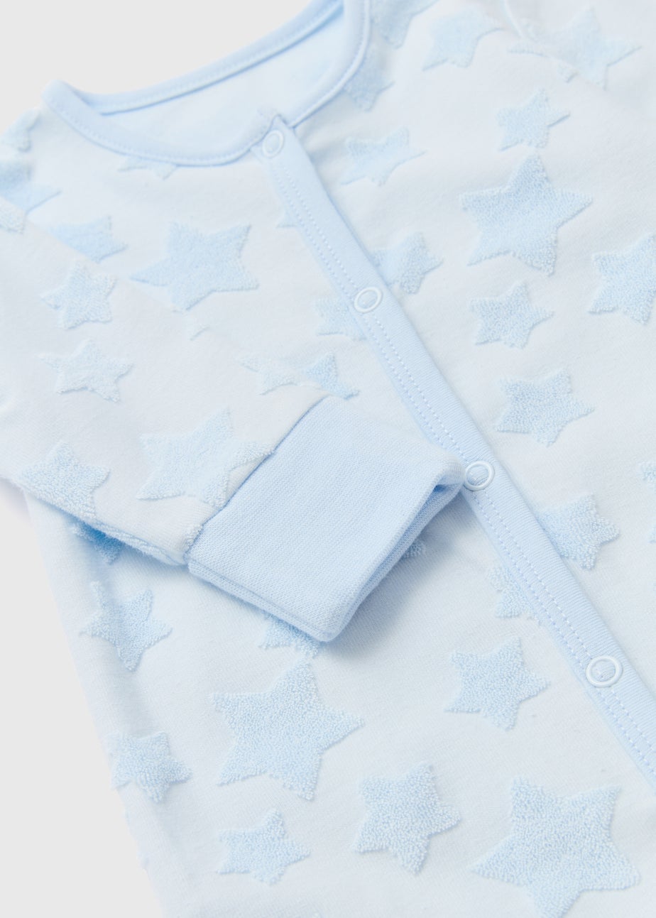 Baby Blue Star Embroidered Sleepsuit (Newborn-18mths)