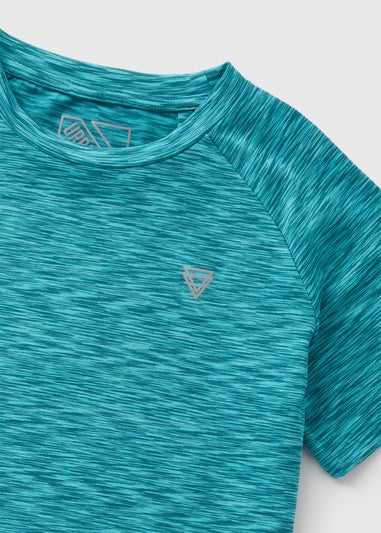 Boys Teal Space Dye Sports T-Shirt (7-13yrs)
