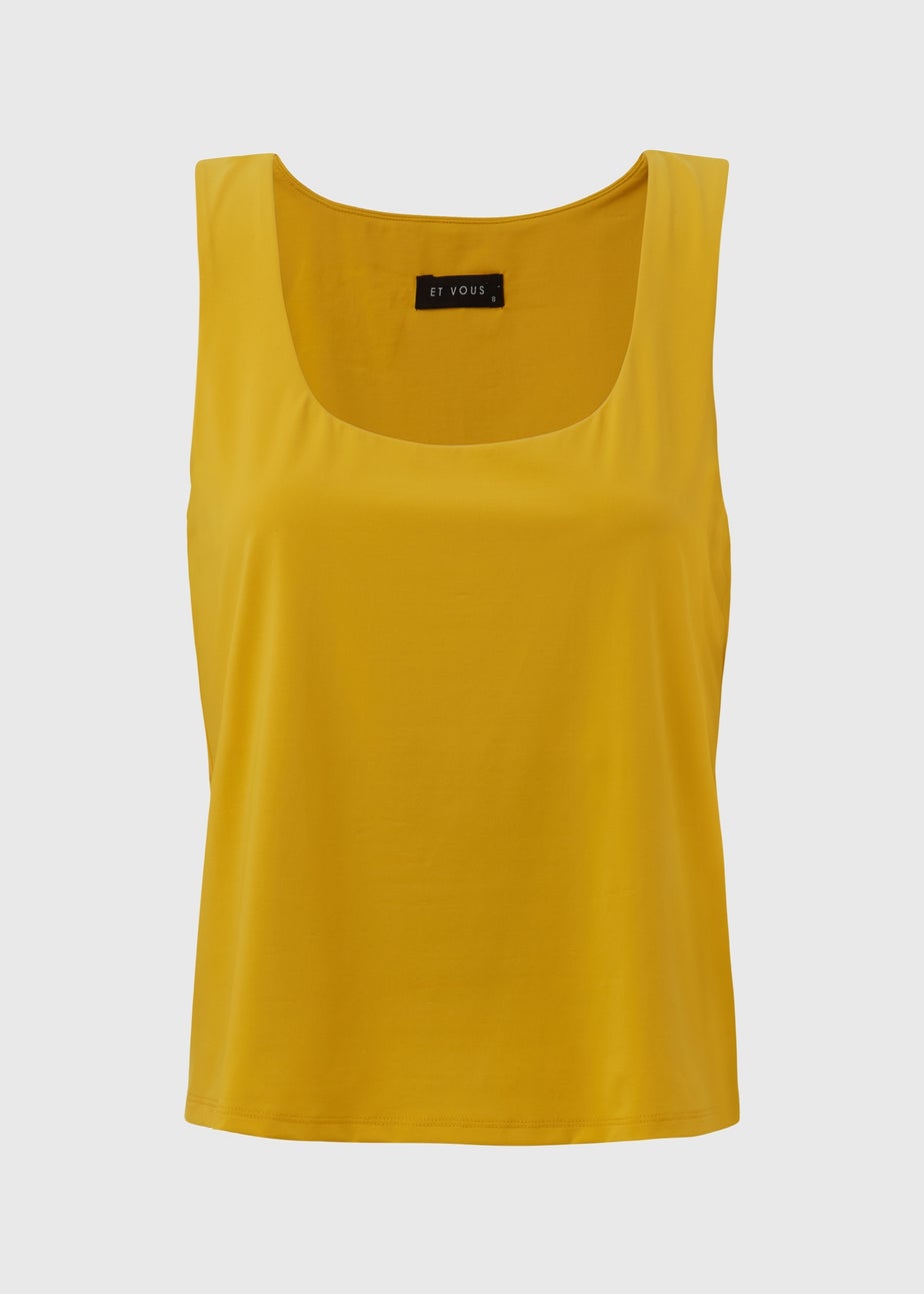 Et Vous Yellow Double Layer Vest Top