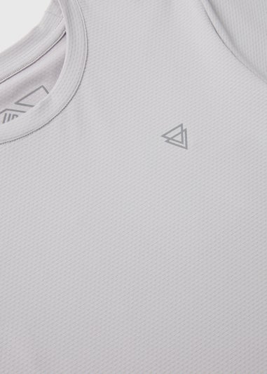 Boys Grey Textured Sports T-Shirt (7-13yrs)